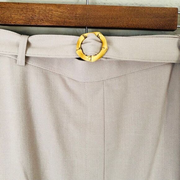 Sag Harbor Midi Skirt Womens Size 16 Tan Slit Loose 50s Beachy Lagen Look - Picture 2 of 6